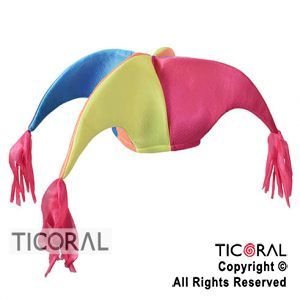 SOMBRERO ARLEQUIN 4 PUNTAS JERSEY MULTICOLOR x 1